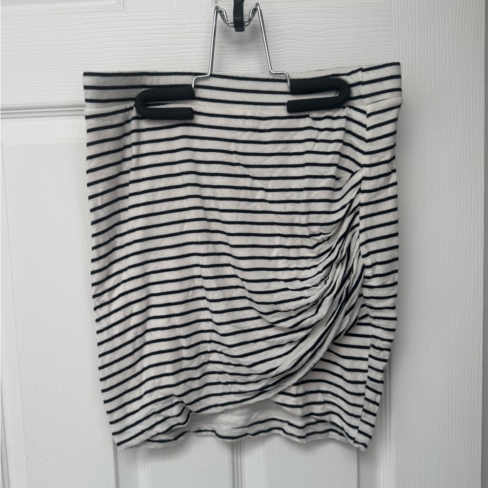 Zara Black and White Striped Pencil Skirt